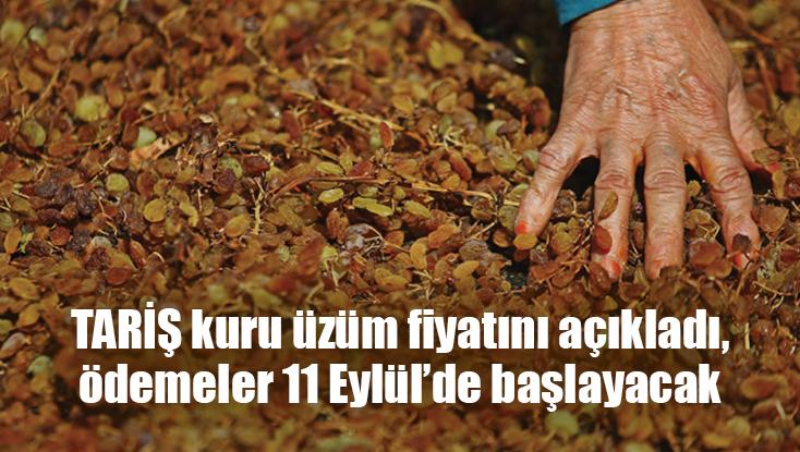 Tari̇ş Kuru Üzüm Fiyatını Açıkladı, Ödemeler 11 Eylül’de Başlayacak