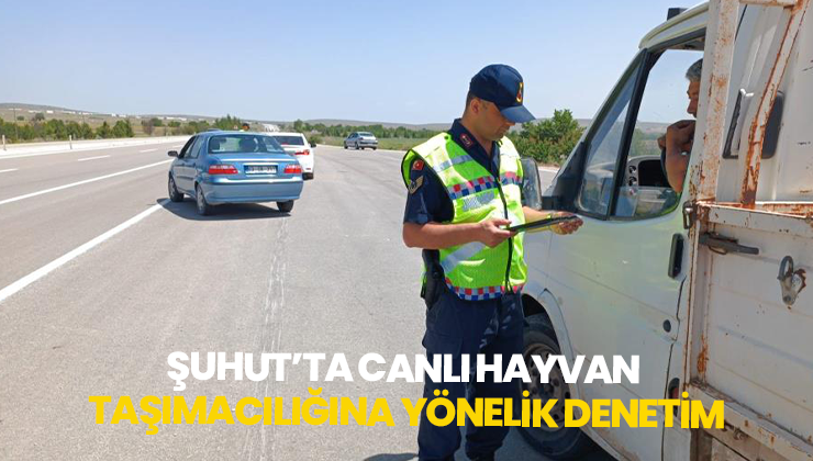 Şuhut’ta Canlı Hayvan Taşımacılığına Yönelik Denetim