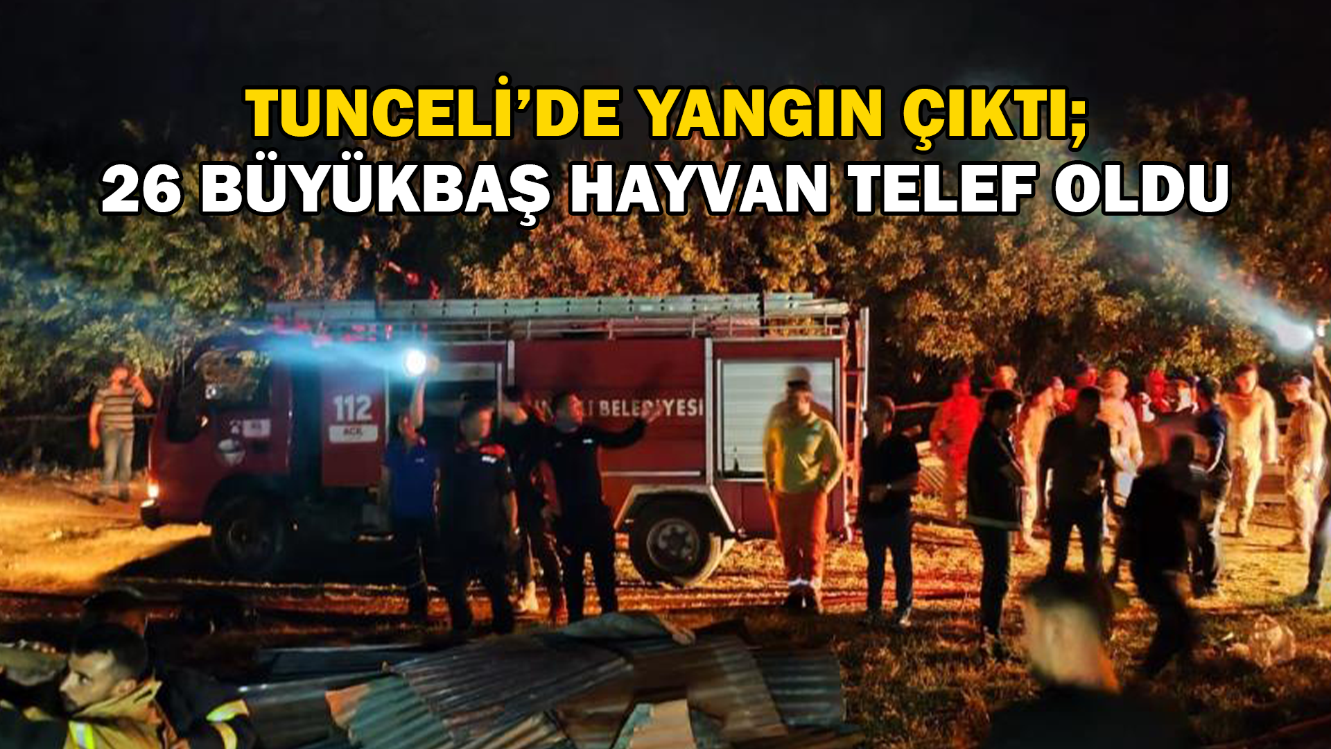 Tunceli’deki yangında 26 büyükbaş hayvan telef oldu