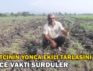 Arazi Anlaşmazlığı Yaşayan Çiftçinin Yonca Ekili 30 Dekar Tarlasını Gece Vakti Sürdüler