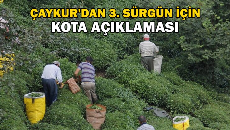 Çaykur’Dan 3. Sürgün Için Kota Açıklaması