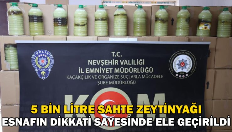 5 Bin Litre Sahte Zeytinyağı Ele Geçirildi